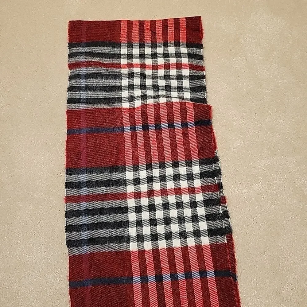 Cejon Plaid Tartan Scarf Wrap Italian Preppy Unisex Oblong Fringe Luxury